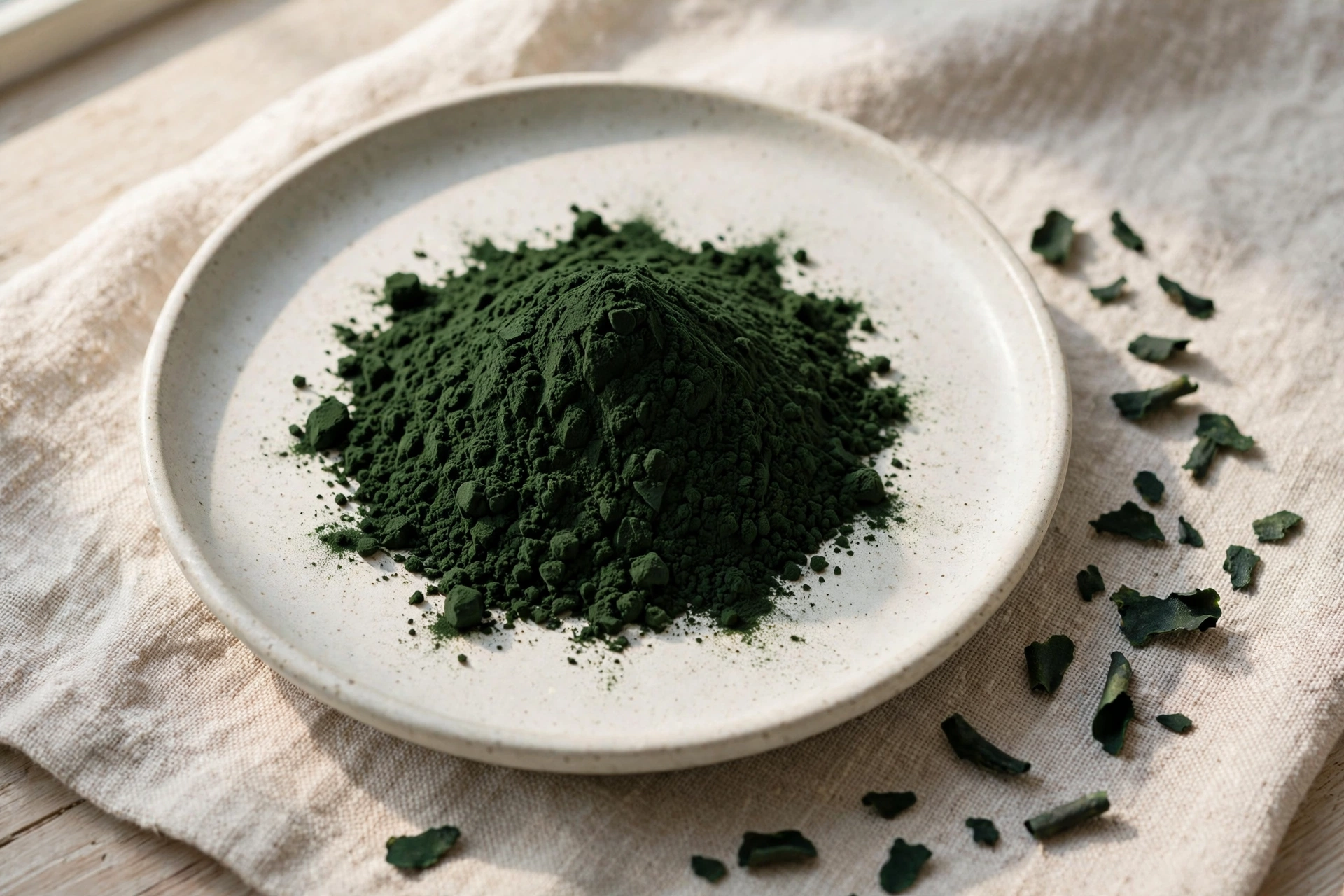 สาหร่ายสไปรูลินาแห้ง (Dried Spirulina) — 10 อันดับอาหารธรรมชาติที่มีปริมาณโปรตีนสูงที่สุดต่อน้ำหนัก 100 กรัม