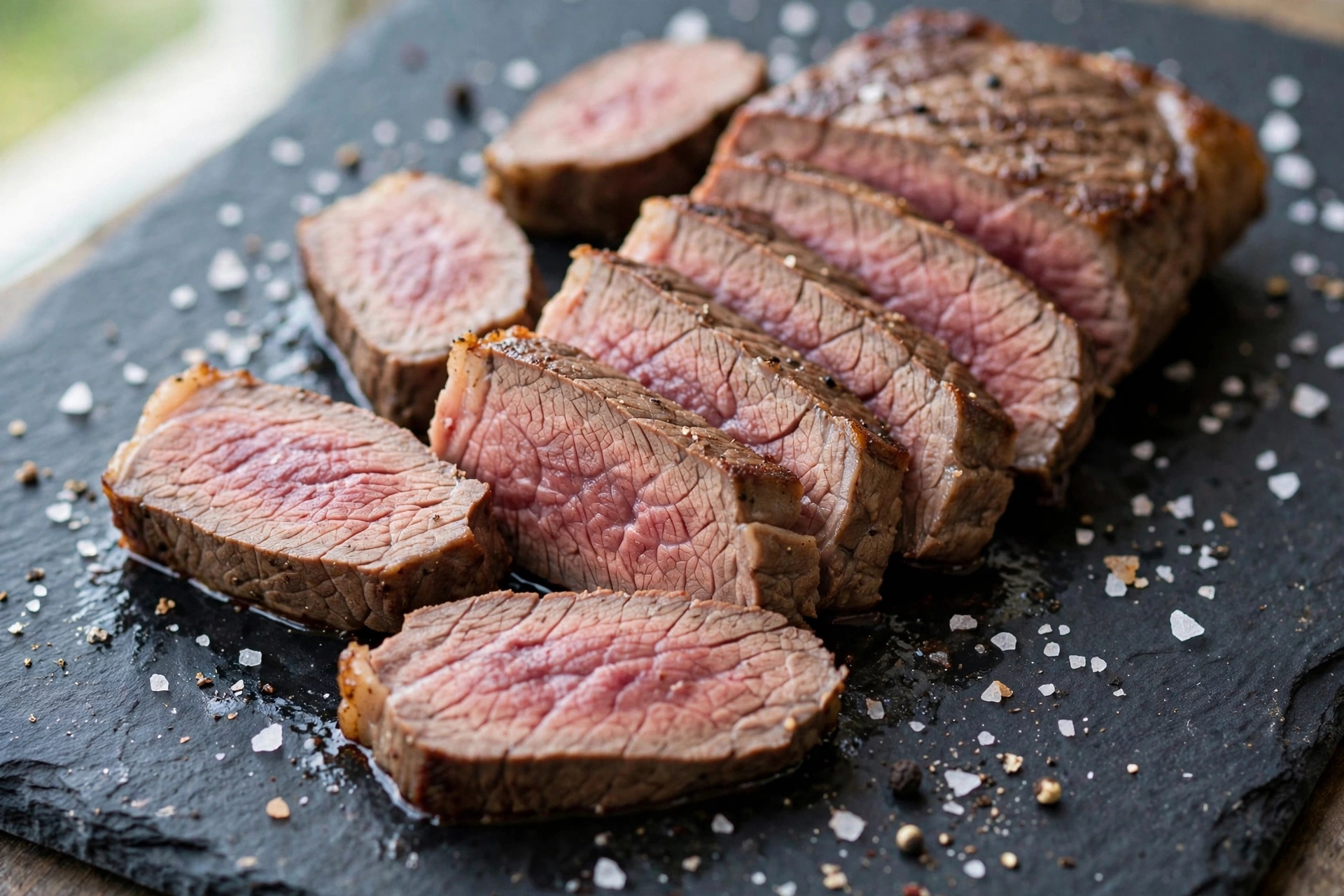 เนื้อวัวสันในไม่ติดมันปรุงสุก (Lean Cooked Beef Sirloin) — 10 อันดับอาหารธรรมชาติที่มีปริมาณโปรตีนสูงที่สุดต่อน้ำหนัก 100 กรัม