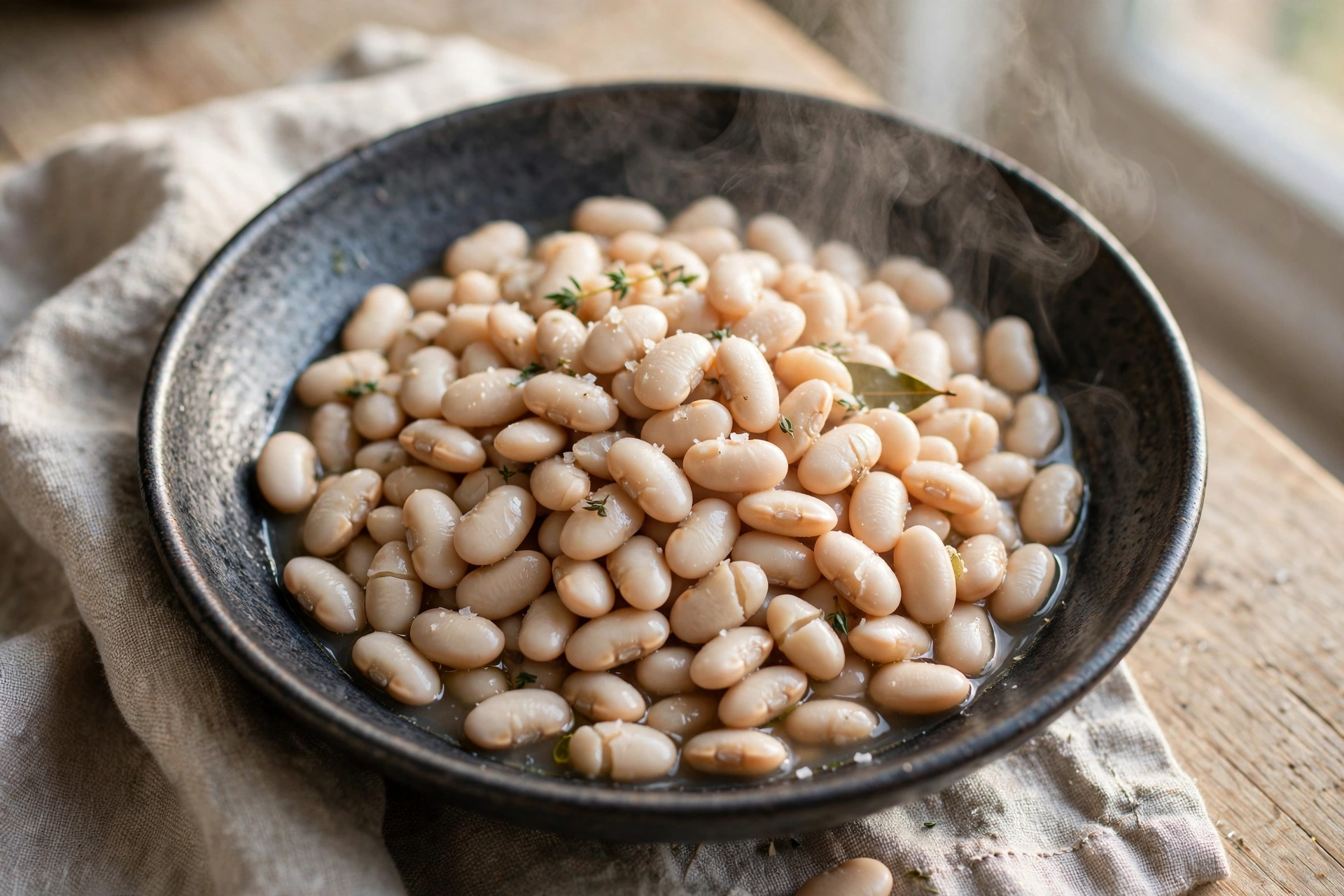 ถั่วเนวีต้มสุก (Cooked Navy Beans) — 10 อันดับอาหารธรรมชาติที่มีปริมาณใยอาหาร (ไฟเบอร์) สูงที่สุดต่อ 100 กรัม