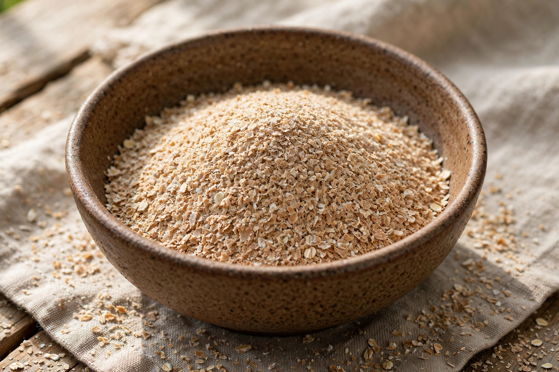 รำข้าวโอ๊ต (Oat Bran) — 10 อันดับอาหารธรรมชาติที่มีปริมาณใยอาหาร (ไฟเบอร์) สูงที่สุดต่อ 100 กรัม