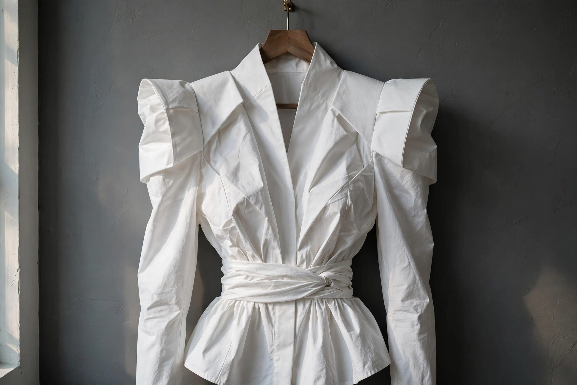 เสื้อเชิ้ตคัตติ้งเน้นเอวและไหล่ตั้ง (Cinched Waist / Sharp Shoulder Top) — 10 ทรงเสื้อและแพทเทิร์นยอดนิยมสำหรับการสั่งผลิตเสื้อผ้าแฟชั่นและยูนิฟอร์มองค์กรปี 2026