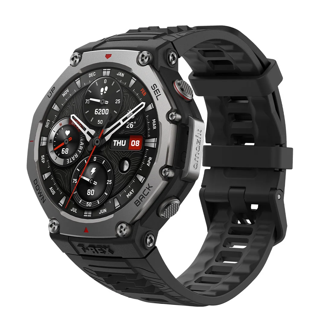 Amazfit T-Rex 3 — 10 อันดับสมาร์ตวอทช์ที่มีอายุการใช้งานแบตเตอรี่นานที่สุดต่อการชาร์จหนึ่งครั้ง วางจำหน่ายในไทย ปี 2026