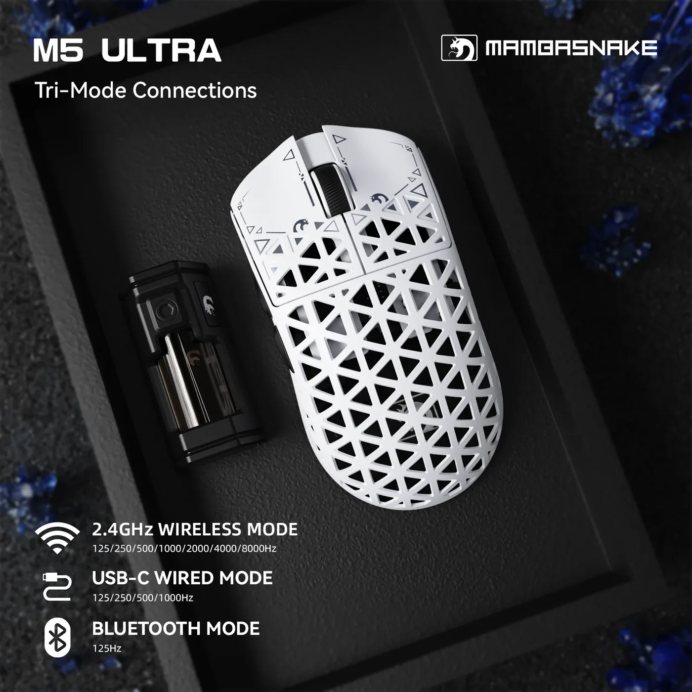 Mambasnake M5 Ultra — 10 อันดับเมาส์ไร้สายสำหรับเล่นเกมที่มีน้ำหนักเบาที่สุดในโลก วางจำหน่ายในไทย ปี 2026