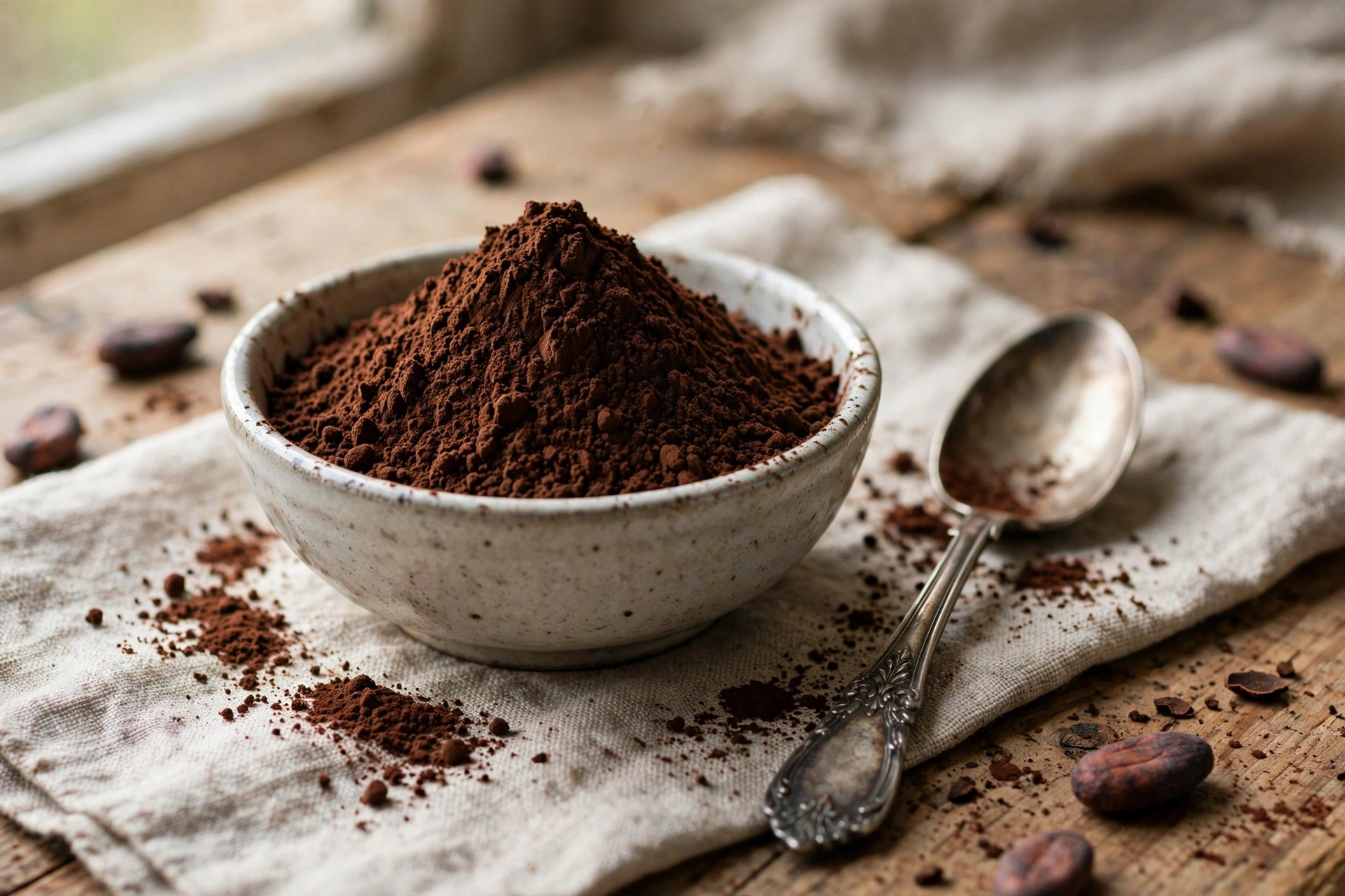 ผงโกโก้ไม่หวาน (Unsweetened Cocoa Powder) — 10 อันดับอาหารธรรมชาติที่มีปริมาณสังกะสี (Zinc) สูงที่สุดต่อ 100 กรัม เสริมภูมิคุ้มกันและปรับสมดุลร่างกาย