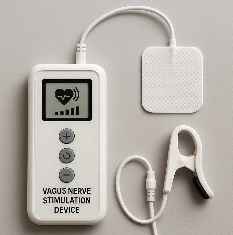 อุปกรณ์กระตุ้นเส้นประสาทเวกัสแบบไม่ลุกล้ำ (Non-Invasive Vagus Nerve Stimulator) — 10 นวัตกรรมอุปกรณ์ฟื้นฟูกล้ามเนื้อและบำบัดร่างกายที่บ้าน ยอดนิยมปี 2026