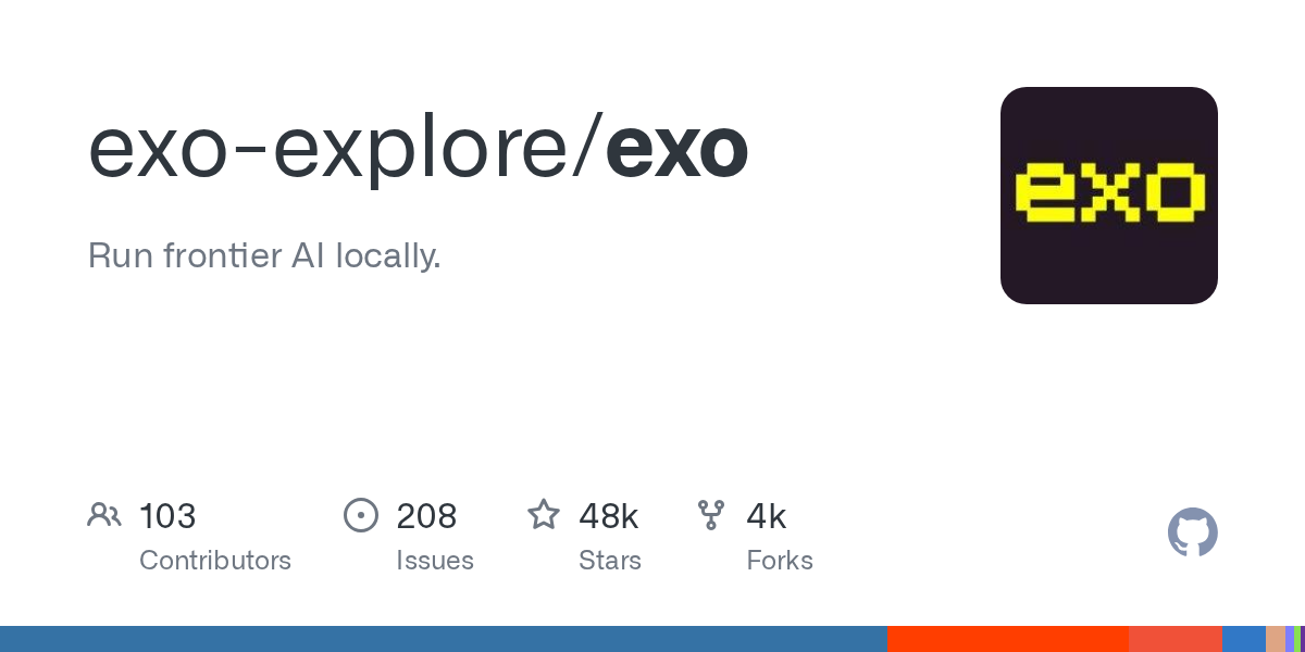 exo — 10 ซอฟต์แวร์จำลองสภาพแวดล้อมและรันโมเดล AI บนเครื่องโลคอล (Local LLM Runners) ยอดนิยมปี 2026